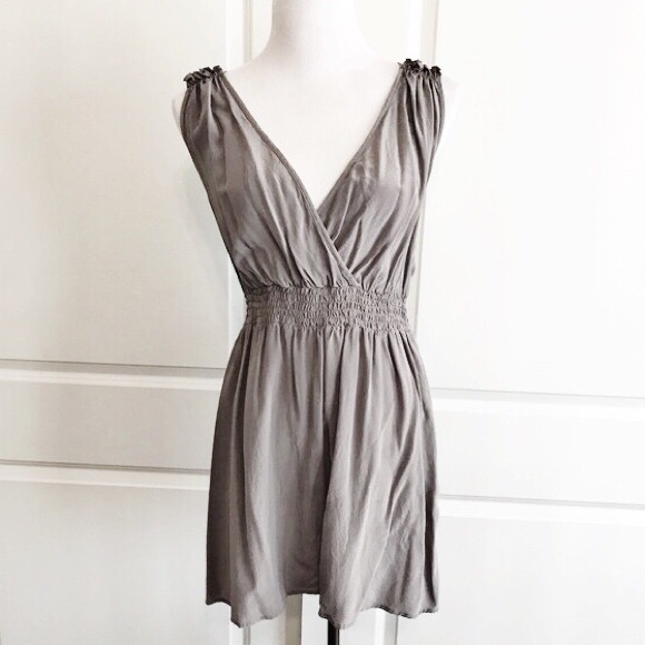 Urban Outfitters Dresses & Skirts - Kimchi Blue Grey Silk v neck waist dress